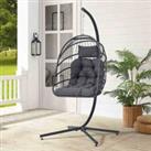 LivingandHome Living and Home Egg Chair w/ Ultra Strong Stand and Cushion