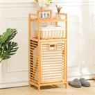 LivingandHome Living and Home Bamboo Laundry Hamper Basket With Liner Bag