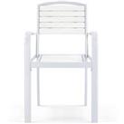 LivingandHome Living and Home Set of 2 Outdoor Patio Seating Garden Dining Armchairs, White