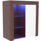 Vida Designs Azura 1 Door Led Sideboard Storage Cabinet Cupboard Buffett Walnut & White
