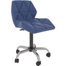 Vida Designs Geo Office Computer Chair Gaming Computer Height Adjustable Swivel Faux Leather Blue
