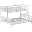 Vida Designs Milan Tripler Sleeper Bunk Bed Detachable 3Ft Single & 4Ft Double Bed White 90 X 19