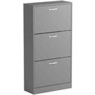 Vida Designs 2 Drawer Shoe Cabinet Flip Drawer Storage Cupboard Grey