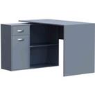 Vida Designs Longton Adjustable Computer Desk 1 Drawer 1 Door Shelf Storage Home Office Grey