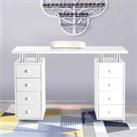 Livingandhome 8-drawers Manicure Station Nail Beauty Table on Wheels for Salons