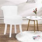 LivingandHome Living and Home Modern Plush Upholstered Dressing Table Chair With White Legs