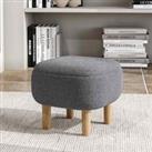 LivingandHome Living and Home Cube Footstool Pouffe Stool With Wooden Legs Grey