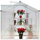 LivingandHome Living and Home Aluminium Hobby Greenhouse with Base 6' x 6' ft, Sliver