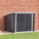 LivingandHome Living and Home Steel Trash Can Recycle Bin Enclosure Storage Shed, Black