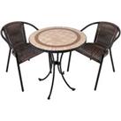 Exclusive Garden HENLEY 71cm Bistro Table with 2 SAN REMO Chairs Set