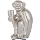 Pacific Silver Metal Monkey Candlestick