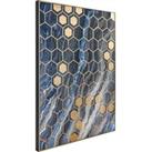 Pacific Black Marble Canvas With Gold Geo Pattern