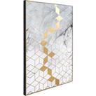 Pacific White Marble Canvas With Gold Geo Pattern
