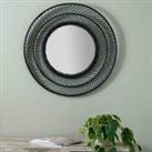 Pacific Black Bamboo Round Wall Mirror Small
