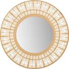 Pacific Natural Bamboo Frame Round Wall Mirror