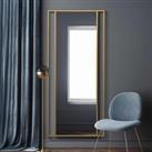 Mirroroutlet Fenestra - Gold Modern Wall And Full Length Leaner Mirror 79inch X 35inch 200 X 90cm