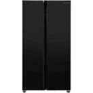 Russell Hobbs RH90AFF201B 177Cm High 90Cm Wide Freestanding Slimline American Fridge Freezer In Black