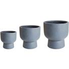 Ivyline Outdoor Dallas Charcoal Footed Planter Set of 3