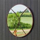 Ivyline Circular Outdoor Mirror Natural Rust 90cm