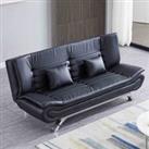 Livingandhome Black Pvc Shell 3 Seater Reclining Sofa Bed