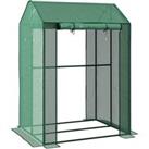 Outsunny 2-Room Greenhouse with 2 Roll-up Doors 100x80x150cm