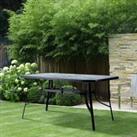 Livingandhome Rectangle Wood Grain Table 150x90cm Black