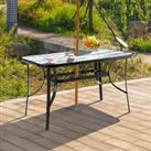 Livingandhome Rectangle Wood Grain Table 120x80cm White