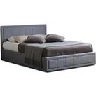 Home Treats Small Double Ottoman Bed Frame Upholstered Fabric Storage Bed