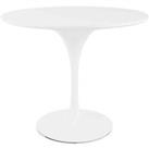 Fusion Living White Tulip Dining Table Set Two Chairs- Textured Cream