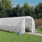 vidaXL Greenhouse with Steel Frame White 44 m2 22x2x2 m