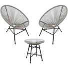 Southbury Designer Egg String Chair Bistro Garden Set - Grey