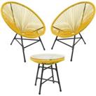 Southbury Designer Egg String Chair Bistro Garden Set - Yellow