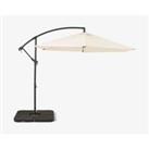 Royalcraft Ivory 3m Cantilever Parasol w/ Cross Stand