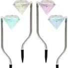 SA Products 4pk Multicoloured Solar Diamond Stake Lights