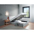 Home Treats Velvet Ottoman Bed With Mattress & Storage King Size