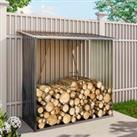 Livingandhome Garden Outdoor Metal Firewood Log Storage Shed
