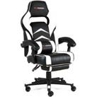 Gtforce Turbo Reclining Sports Racing Gaming Office Desk Pc Car Faux Leather Chair white