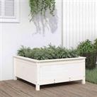 vidaXL Garden Planter White 82.5x82.5x39cm Solid Wood Pine