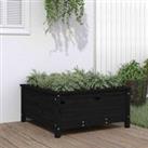 vidaXL Garden Planter Black 82.5x82.5x39cm Solid Wood Pine