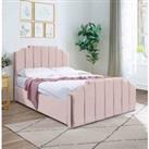 Eleganza Home Eleganza Trestle Upholstered Bed Frame Plush Velvet Fabric Super King Pink