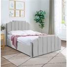 Eleganza Home Eleganza Trestle Upholstered Bed Frame Plush Velvet Fabric Super King Grey