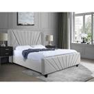Eleganza Home Eleganza Dailyn Upholstered Bed Frame Plush Velvet Fabric Small Double Grey