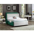 Eleganza Home Eleganza Bernado Upholstered Bed Frame Plush Velvet Fabric Single Green