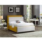 Eleganza Home Eleganza Bernado Upholstered Bed Frame Plush Velvet Fabric Single Yellow