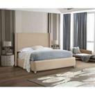 Eleganza Home Eleganza Cosmo Upholstered Bed Frame Plush Velvet Fabric Double Cream