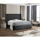 Eleganza Home Eleganza Cosmo Upholstered Bed Frame Plush Velvet Fabric Double Black