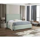 Eleganza Home Eleganza Cosmo Upholstered Bed Frame Plush Velvet Fabric Double Blue