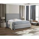 Eleganza Home Eleganza Cosmo Upholstered Bed Frame Plush Velvet Fabric Double Grey