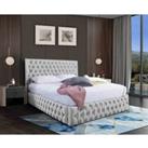 Eleganza Home Eleganza Markus Upholstered Bed Frame Plush Velvet Fabric Small Double Grey