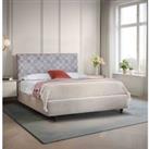 Eleganza Home Eleganza Mariano Upholstered Bed Frame Printed Fabric Super King Grey
